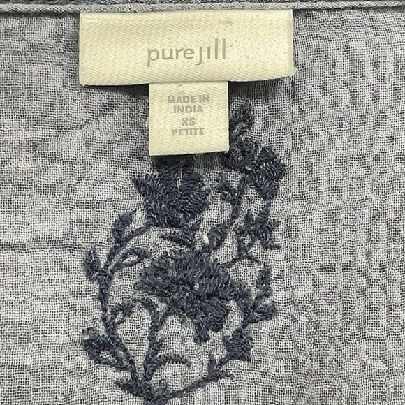 Boho kaftan dress. XSP. 100% cotton. Muslin/cheesecloth feel. Blue/gray. - Picture 3 of 6